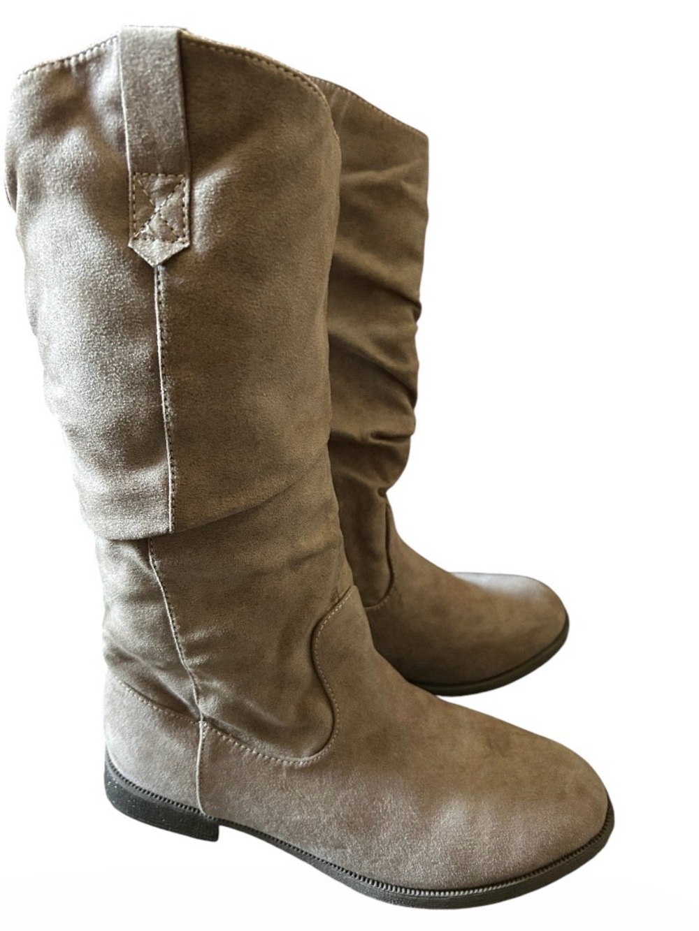 Girl’s Crown Vintage Sonja Taupe Suede Slouch Boots Sz 3